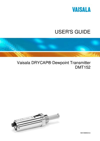 Vaisala DMT152 User's Guide