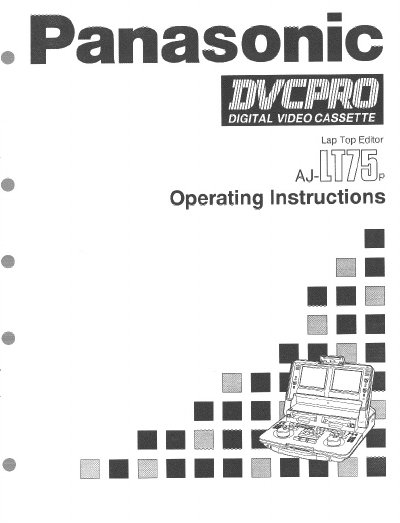 Panasonic AJ-LT75 Digital Video Cassette Laptop Editor Operating Instructions - cover page