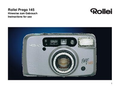 Rollei Prego 145 Camera User Manual - cover page
