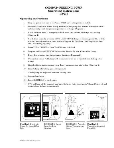 Novartis COMPAT Feeding Pump Operating Instructions - cover page