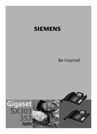 Siemens Gigaset SX303/353 User Manual - cover page