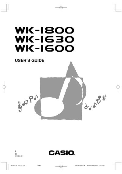 CASIO WK-1630 Manual - cover page