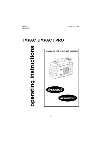 Zellweger Analytics IMPACT/IMPACT PRO User Manual - cover page