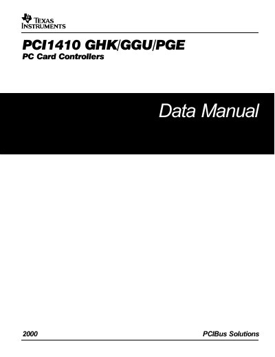 Texas Instruments PCI1410 Data Manual