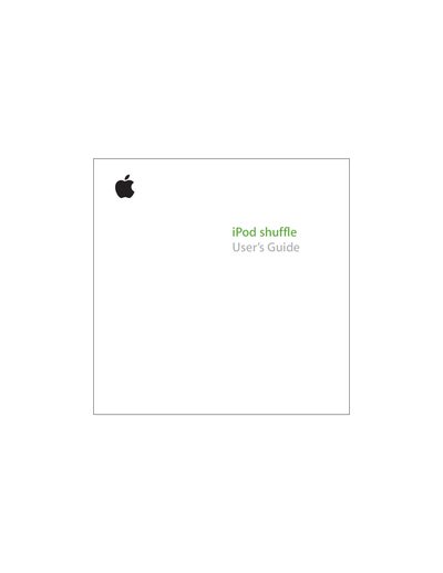 Apple iPod shuffle User Guide - cover page