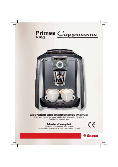 saeco d emploi SUP030ND User Guide ( English ) - cover page