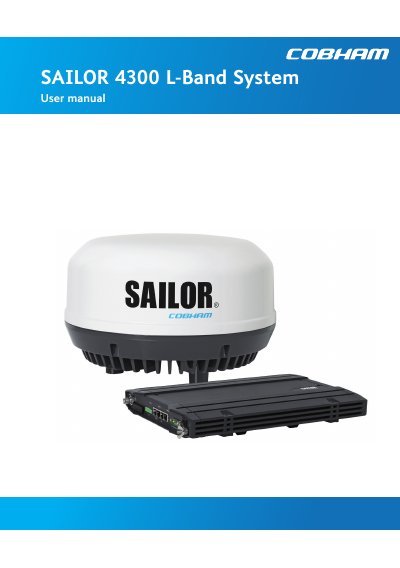 Thrane & Thrane SAILOR 4300 L-Band System User Manual - cover page