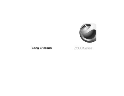 Sony Ericsson Z500 Series User Manual - cover page