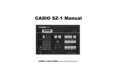 Casio SZ-1 User Manual - cover page