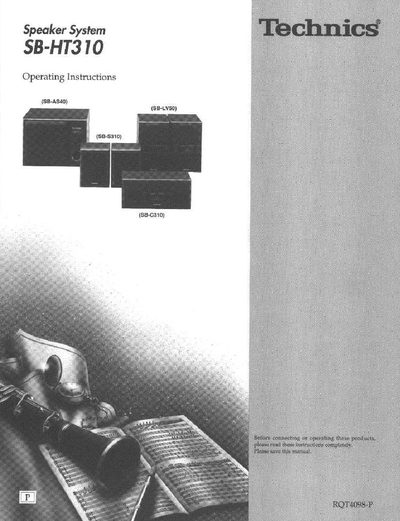 Technics SB-HT310 Speaker System Operating Instructions - cover page