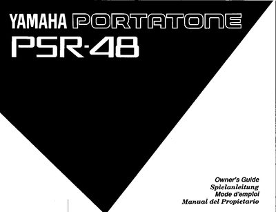 Yamaha PSR-48 PortaTone Owner's Guide - cover page