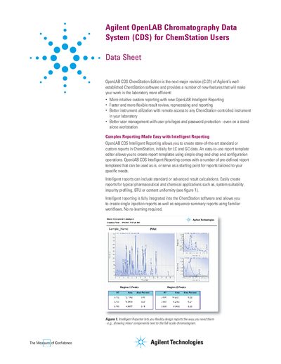 Agilent OpenLAB CDS for ChemStation Users Data Sheet - cover page