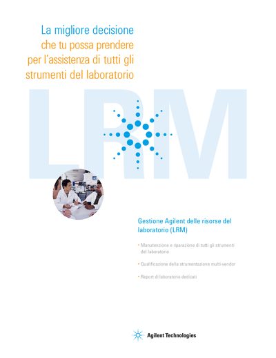 Agilent LRM Laboratory Resource Management Brochure - cover page