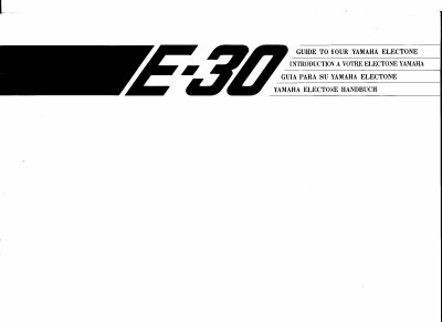 YAMAHA EL-30 Manual - cover page