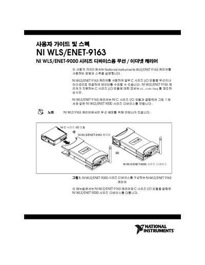 National Instruments WLS/ENET-9163 User Guide - cover page