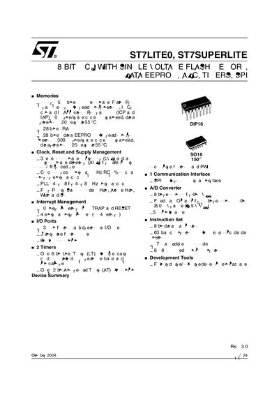 STMicroelectronics ST7LITE0 ST7SUPERLITE User Manual - cover page