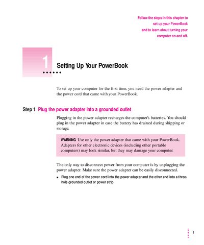 Apple PowerBook Setup and Operation Guide - cover page