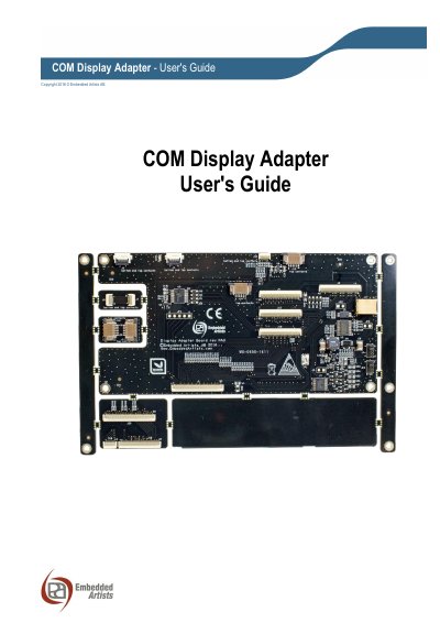 Embedded Artists COM Display Adapter User's Guide - cover page