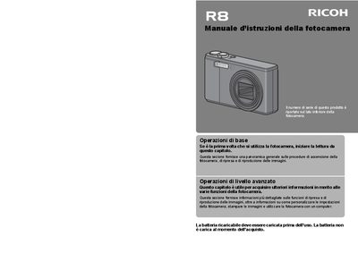 Ricoh R8 Digital Camera User Manual - cover page