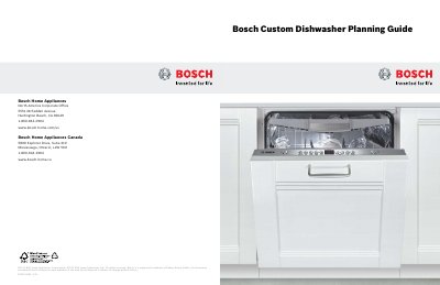 Bosch Custom Dishwasher Planning Guide - cover page
