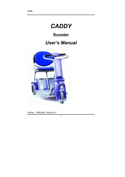 Afikim Caddy 1 Scooter User Manual - cover page