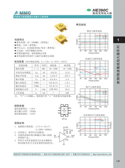 HBM HE390C Integration Broadband Amplifier User Manual - cover page