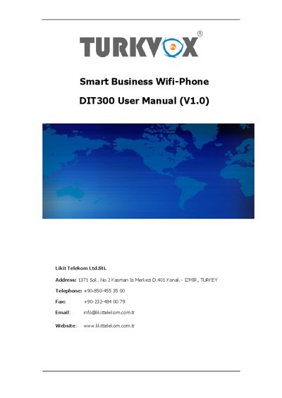 Smart DIT300 Wifi-Phone User Manual - cover page