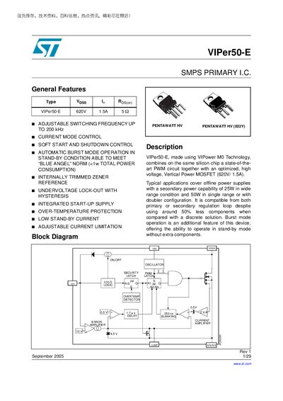 STMicroelectronics VIPer50-E Handbook