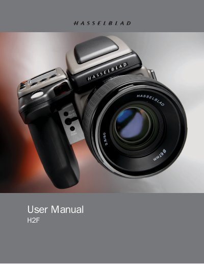 Hasselblad H2F Camera User Manual - cover page