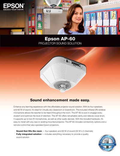 Epson AP-60 Projector Sound Solution User Manual - cover page