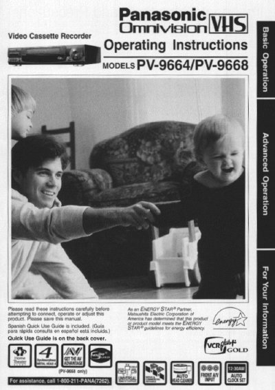 Panasonic PV-9664/PV-9668 Video Cassette Recorder User Manual - cover page