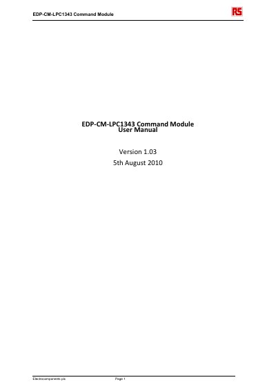 Electrocomponents EDP-CM-LPC1343 Command Module User Manual - cover page