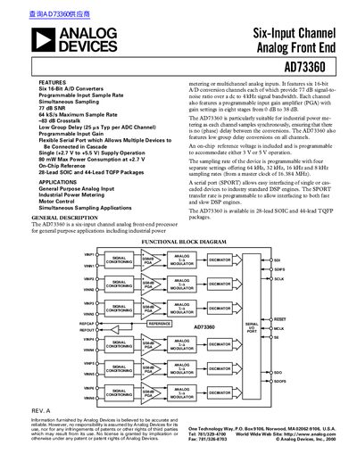 ANALOG DEVICES AD73360 handbook (1) - cover page