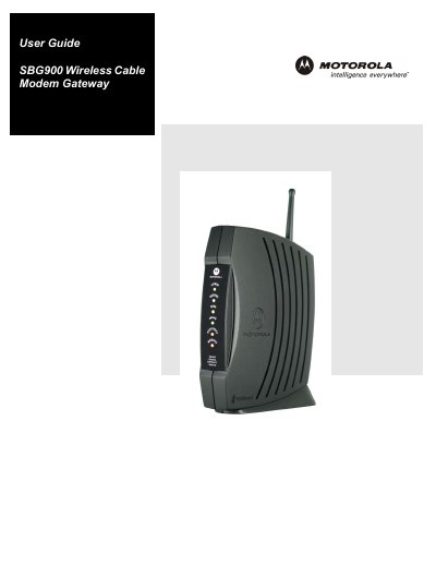 Motorola SBG900 Wireless Cable Modem Gateway User Guide - cover page