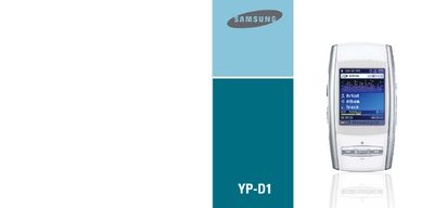 Samsung YP-D1 MP3 Player User Manual - cover page
