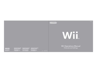 Nintendo Wii Channels and Settings Operations Manual - cover page