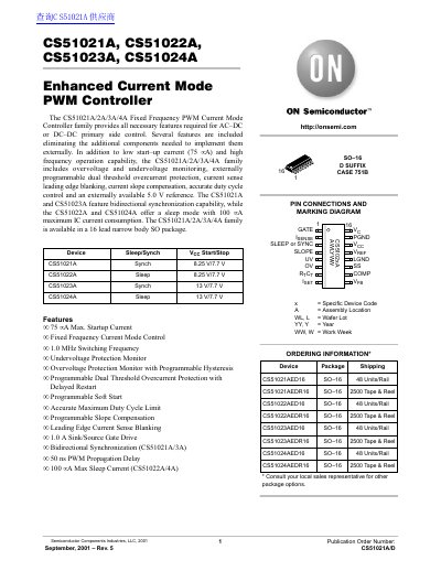 ON Semiconductor CS51021A CS51022A CS51023A CS51024A handbook - cover page
