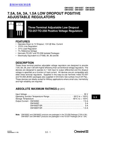 Omnlrel OM185ST OM186ST OM183SC OM184SC OM185SR OM186SR handbook - cover page
