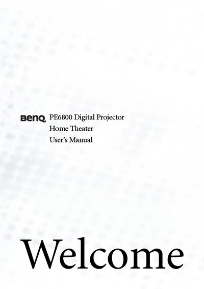 BenQ PE6800 Digital Projector User's Manual - cover page