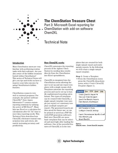 Agilent ChemStation Technical Note Part 3 - cover page