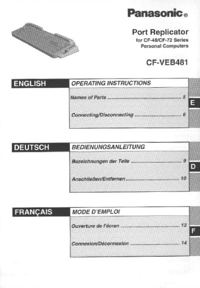 Panasonic CF-VEB481 Port Replicator Operating Instructions - cover page