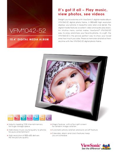ViewSonic VFM1042-52 Digital Photo Frame User Manual - cover page