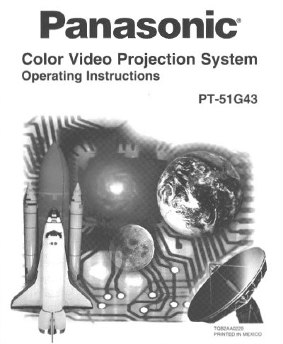 Panasonic PT-51G43 Color Video Projection System Operating Instructions - cover page