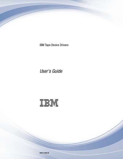 IBM Tape Device Drivers Installation and User's Guide GC27-2130-22 - cover page