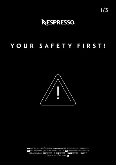 Nespresso Coffee Machine Safety Instructions - cover page