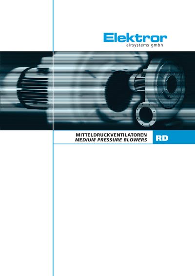 Elektror RD Medium Pressure Blower Technology Data - cover page