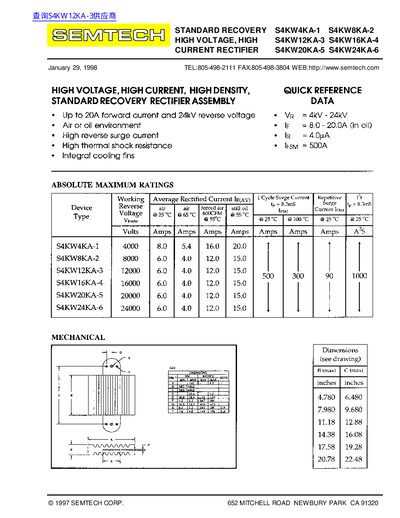 SEMTECH S4KW4KA-1 S4KW8KA-2 Data Sheet - cover page