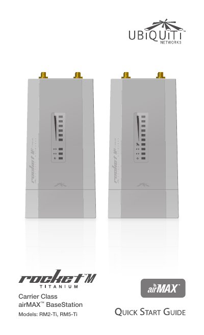 Ubiquiti Networks RocketM Titanium RM2-Ti/RM5-Ti Quick Start Guide - cover page