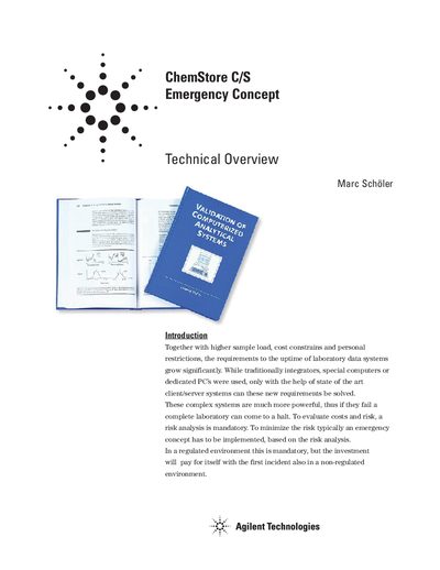 Agilent ChemStore C/S Emergency Concept Technical Overview - cover page