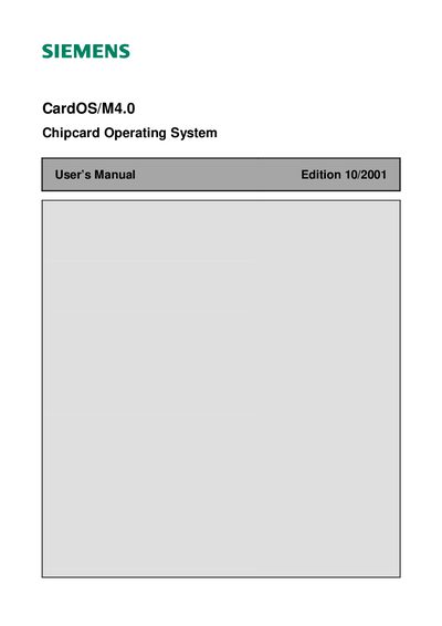 Siemens CardOS/M4.0 User Manual